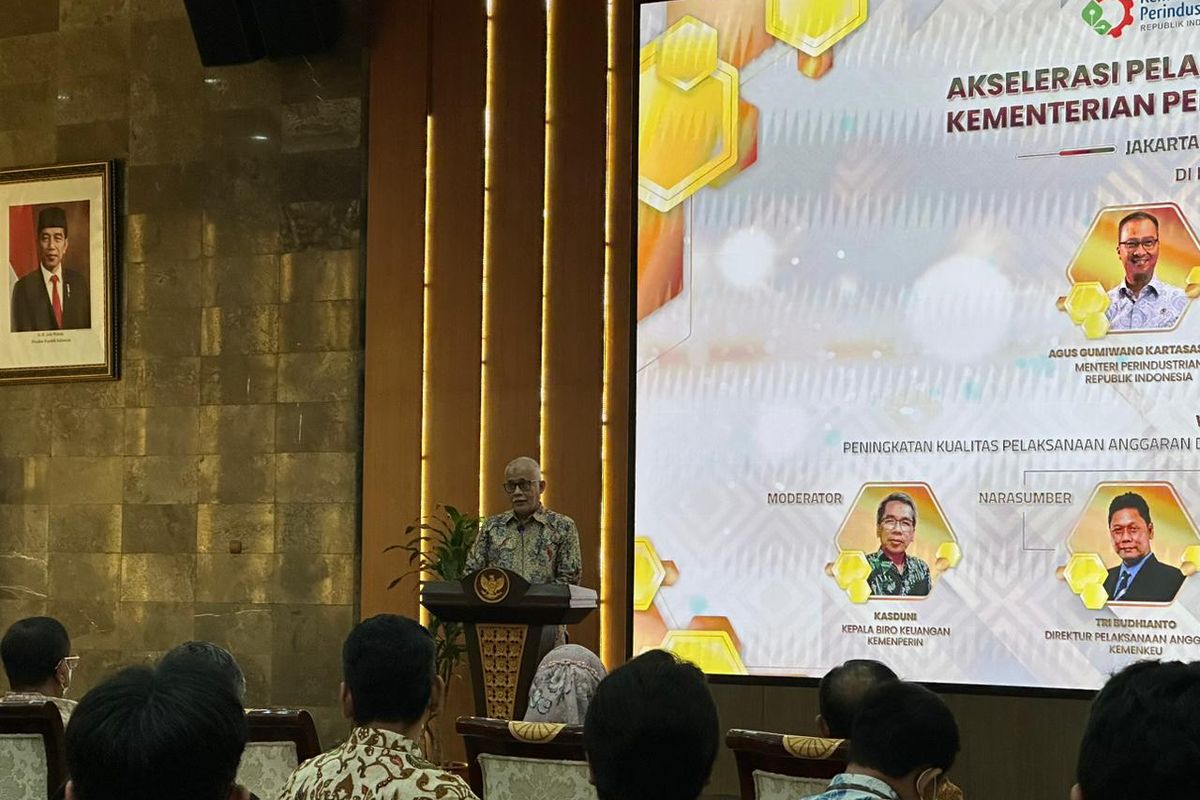 Sekretaris Jenderal Kementerian Perindustrian Dody Widodo pada kegiatan Akselerasi Pelaksanaan Anggaran di Lingkungan Kementerian Perindustrian Tahun 2023, di Jakarta, Rabu (25/1/2023). 