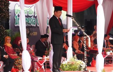 Menkes Terawan Agus Putranto dalam acara peringatan Hari Kesehatan Nasional ke-55 yang jatuh pada hari ini (12/11/2019).