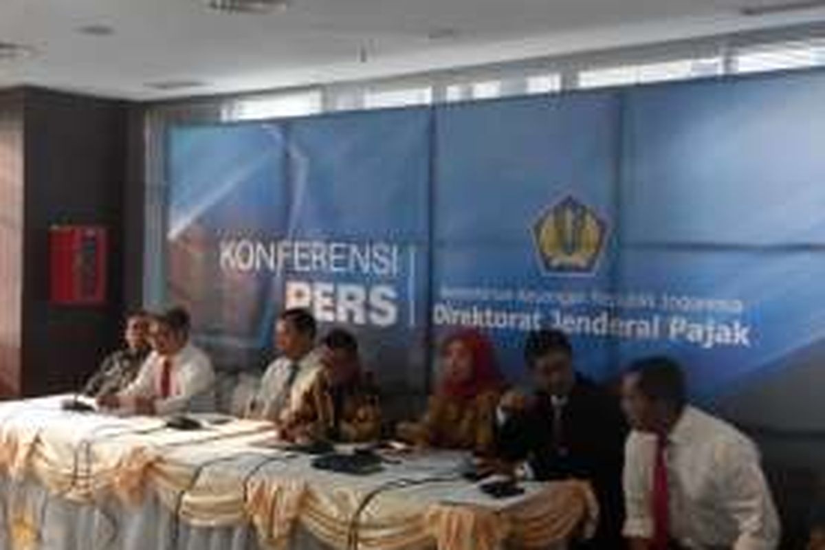 Konferensi pers amnesti pajak di Kantor Pusat  Direktorat Jenderal Pajak, Senin (18/7/2016).