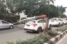 Detik-detik Honda HR-V Tertimpa Pohon di Pondok Indah