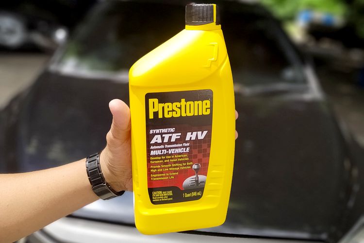 Prestone Automatic Transmission Fluid High Viscosity (HV) Synthetic.