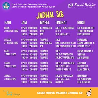 Duta Rumah Belajar Kemendikbud Jadwal SLB