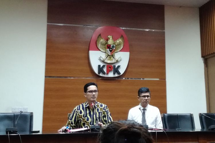 Juru Bicara KPK Febri Diansyah dan Wakil Ketua KPK Laode M Syarif