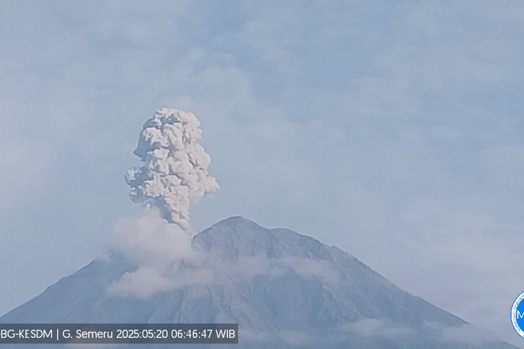 Selasa Pagi, Gunung Semeru 2 Kali Letuskan Abu Vulkanik Setinggi 1.000 Meter