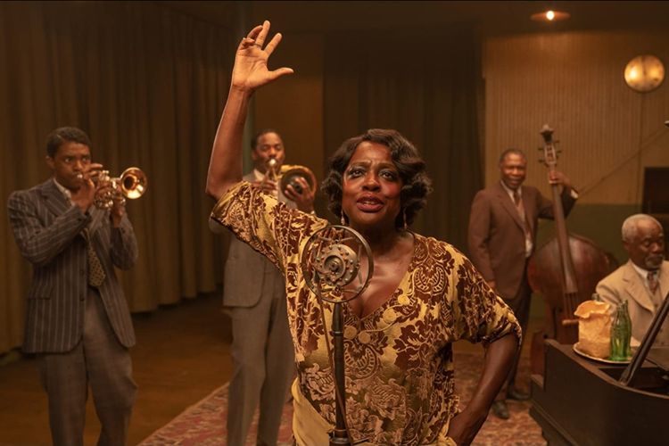 Viola Davis dan Chadwick Boseman dalam film drama Ma Raineys Black Bottom (2020).