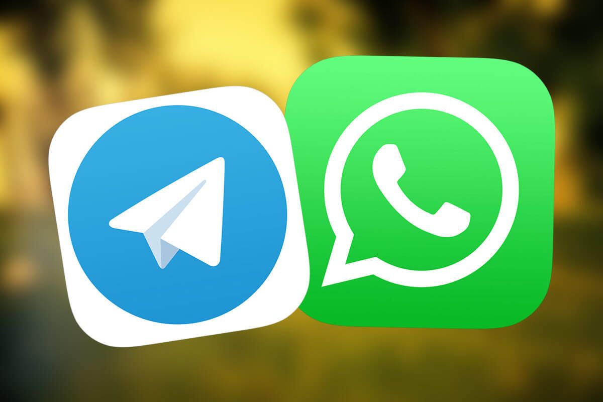 ilustrasi Telegram dan WhatsApp