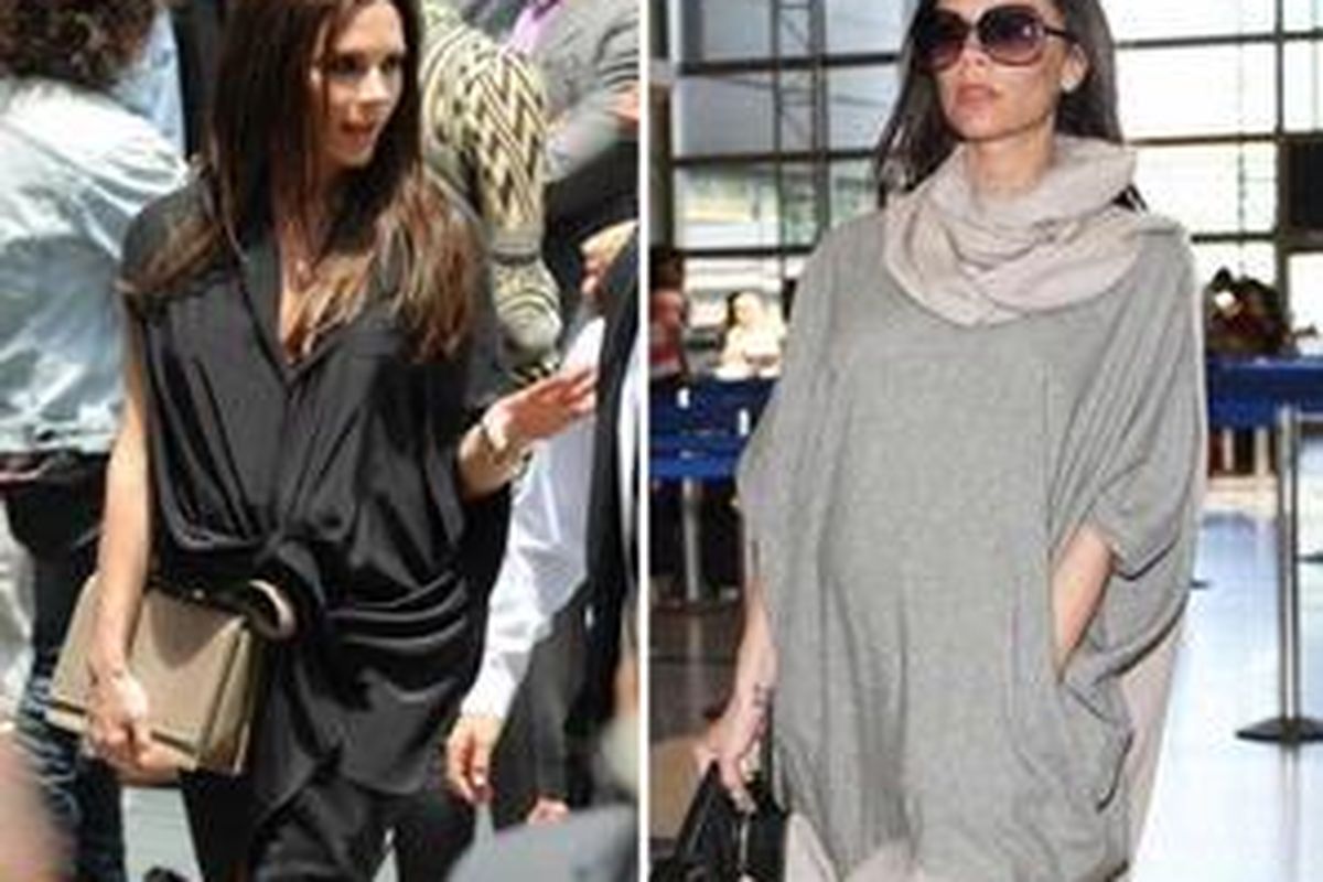 Victoria Beckham selalu tampil memesona meskipun sedang hamil.