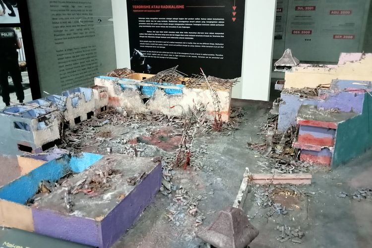 Maket peristiwa bom Bali I di lantai 3 Museum Polri.