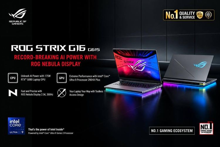 Dibekali RTX 5080, ROG Strix G16 2026 Bisa untuk Coding dan Pengembangan AI
