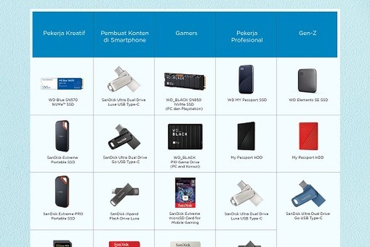 Produk storage dari Western Digital.
