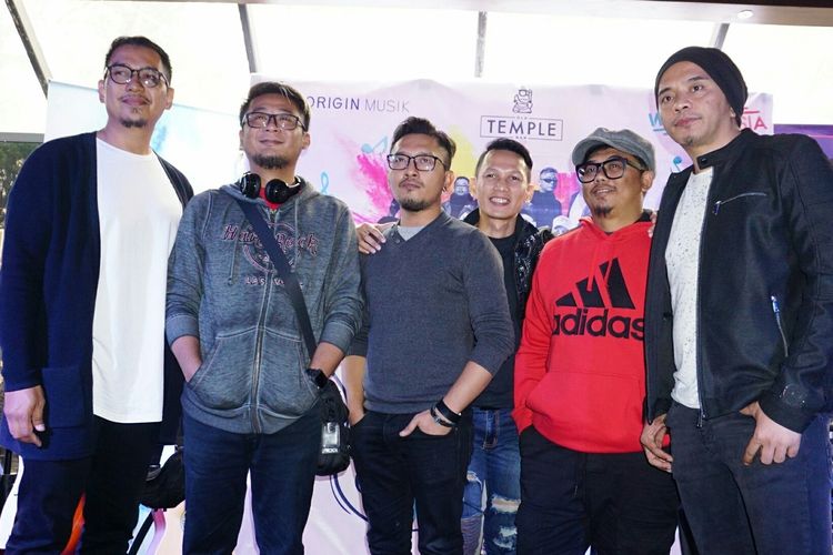 Grup band The Titans dalam jumpa pers Origin Musik Indonesia di Kawasan Senopati, Jakarta Selatan, belum lama ini. 