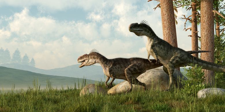 Ilustrasi dinosaurus spesies theropoda