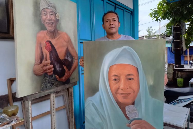 Ge Haryanto, pelukis aliran realisme dan naturalisme asal Kota Semarang, Rabu (15/2/2023).