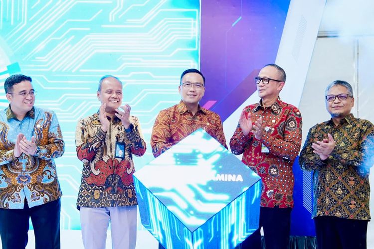 Peresmian teknologi ultrasonik inspeksi pipa migas pertama di Indonesia di Warehouse Elnusa Fabrikasi Konstruksi (EFK) Merak, Banten, dalam gelaran Technology Exhibition, Selasa (19/8/2025).