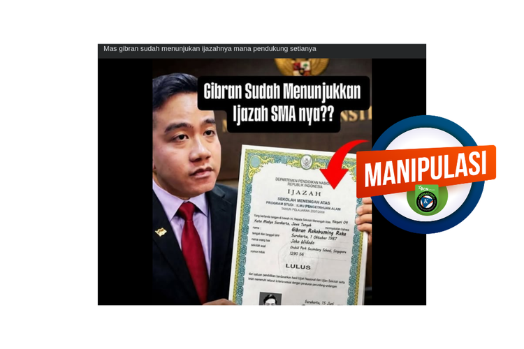 INFOGRAFIK: Hoaks Gibran Perlihatkan Ijazah SMA 4 Surakarta, Foto Hasil Rekayasa AI