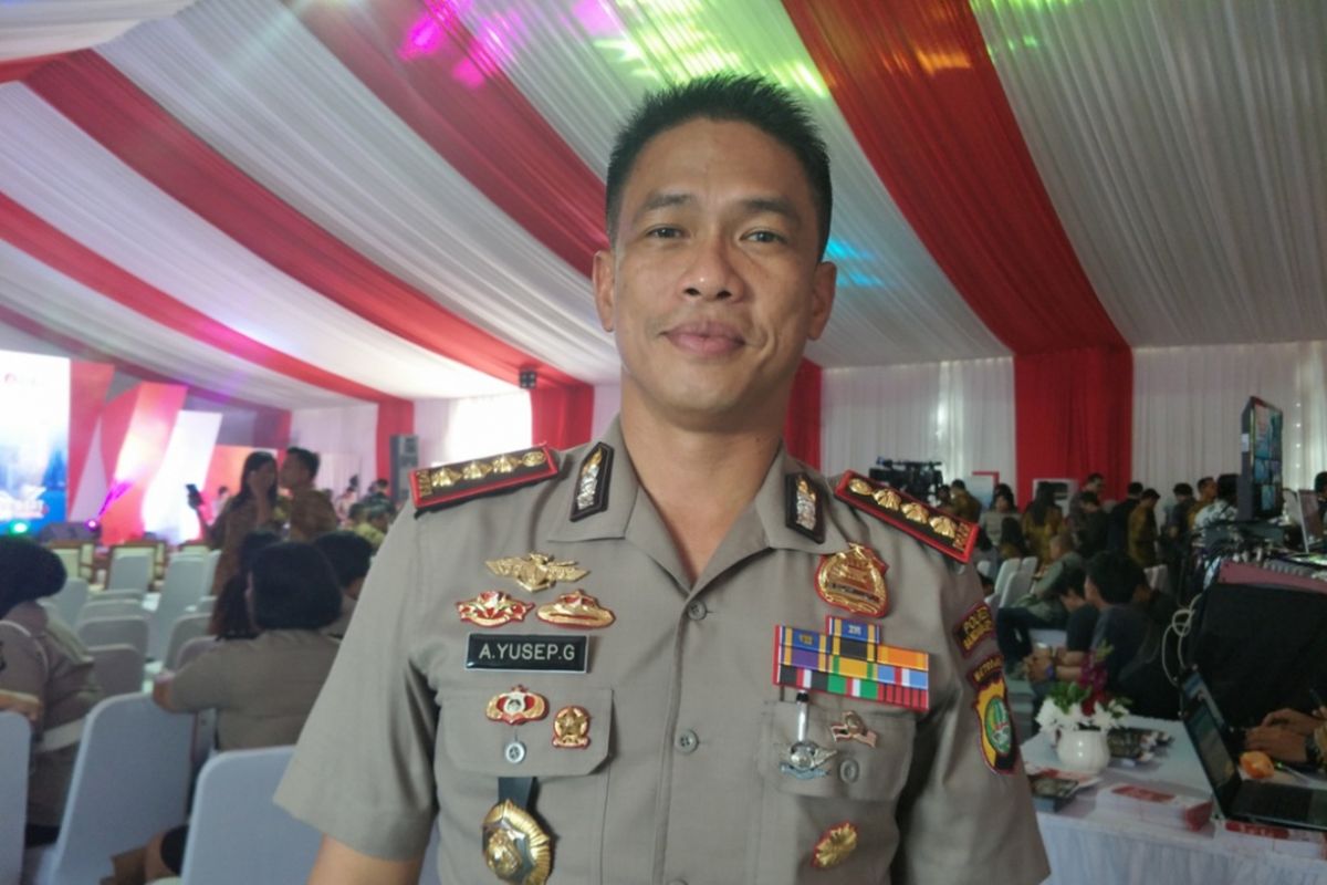 Kapolres Bandara Soekarno Hatta (Soetta) Kombes Akhmad Yusep Gunawan di Mapolda Metro Jaya, Senin (26/3/2018).