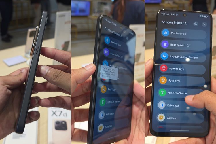 Tampilan AI Button Honor X7d.