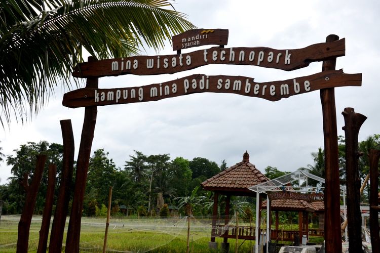 Pintu masuk desa wisata Kampung Samberembe, Kabupaten Sleman, DI Yogyakarta.