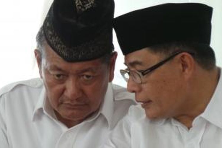 Ketua Umum Partai Gerindra Suhardi dan Wakil Ketua Umum Partai Persatuan Pembangunan Emron Pangkapi.