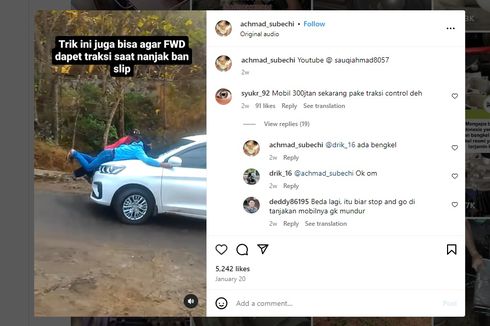 Video Viral, Suzuki Ertiga Menanjak dengan Dua Orang di Kap Mesin
