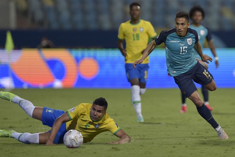Laga Brasil vs Ekuador pada matchday kelima Grup B Copa America 2021 yang digelar di Estadio Olimpico Pedro Ludovico, Brasil, Senin (28/6/2021) dini hari WIB. 