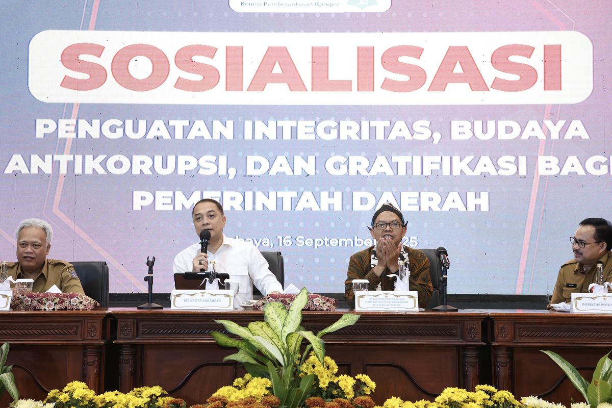 KPK saat melakukan sosialisasi di Pemkot Surabaya, Selasa (16/9/2025).