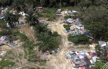 Perkampungan ilegal warga Indonesia di Kota Nilai, Negeri Sembilan, Malaysia, dibagikan Departemen Imigrasi Malaysia (Jabatan Imigresen Malaysia/JIM) pada Kamis (9/2/2023) di Facebook.