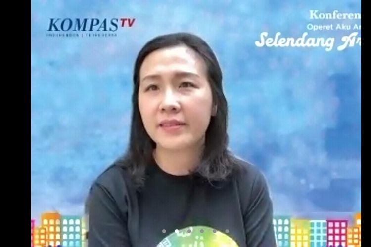 Veronica Tan dalam jumpa pers virtual Operet Anak Rusun Selendang Arimbi Tayang di Kompas TV, Senin (20/7/2020).