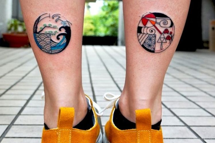 Sepasang kaki dengan tato buatan Shi Ryu Doh (CNN)