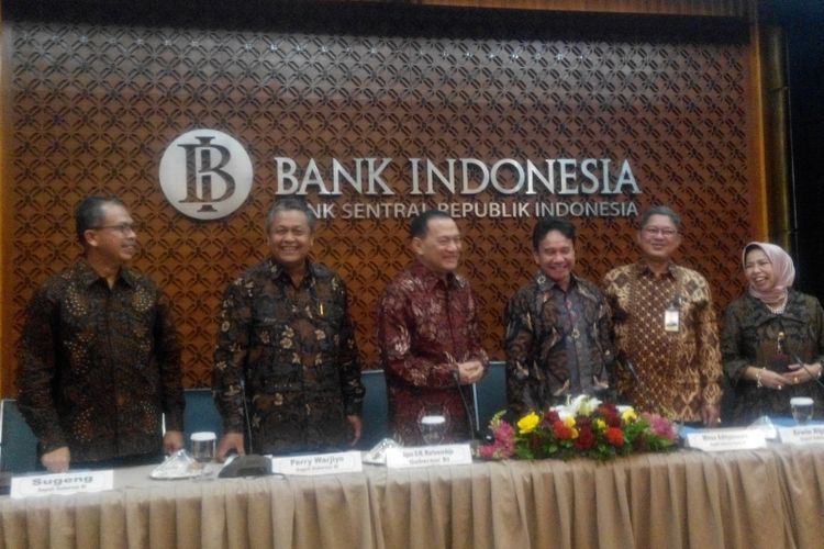 Konferensi pers akhir tahun Bank Indonesia (BI) di Jakarta, Kamis (28/12/2017).