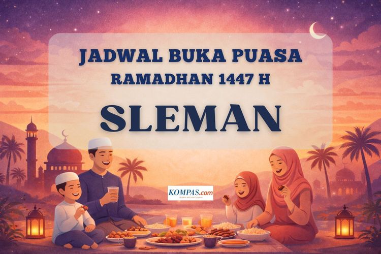 Jadwal buka puasa Ramadhan 2026 di Kabupaten Sleman hari ini.