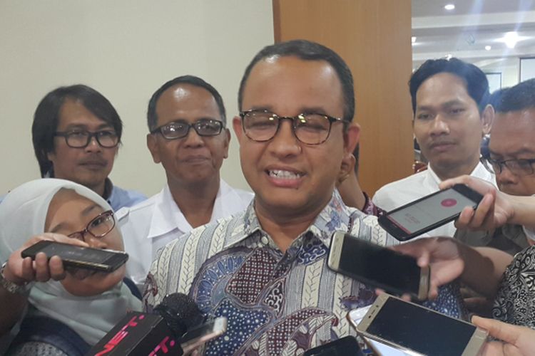 Gubernur terpilih DKI Jakarta Anies Baswedan di Gedung DPRD DKI Jakarta, Jalan Kebon Sirih, Selasa (10/10/2017).