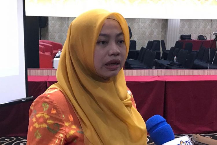 Direktur Eksekutif Perkumpulan untuk Pemilu dan Demokrasi (Perludem) Titi Anggraini setelah acara diskusi di D Hotel, Jakarta Selatan, Rabu (15/8/2018).  