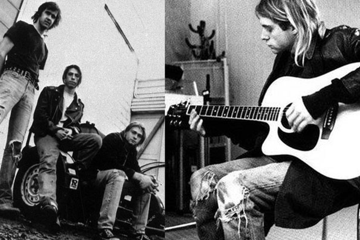 Grup rock Nirvana dan Kurt Cobain (kanan)
