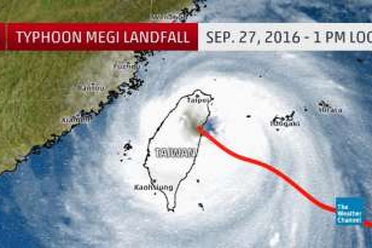 Topan Megi telah mendarat di Taiwan pada Selasa (27/9/2016) petang menyebabkan sedikitnya empat orang tewas dan 167 orang terluka.