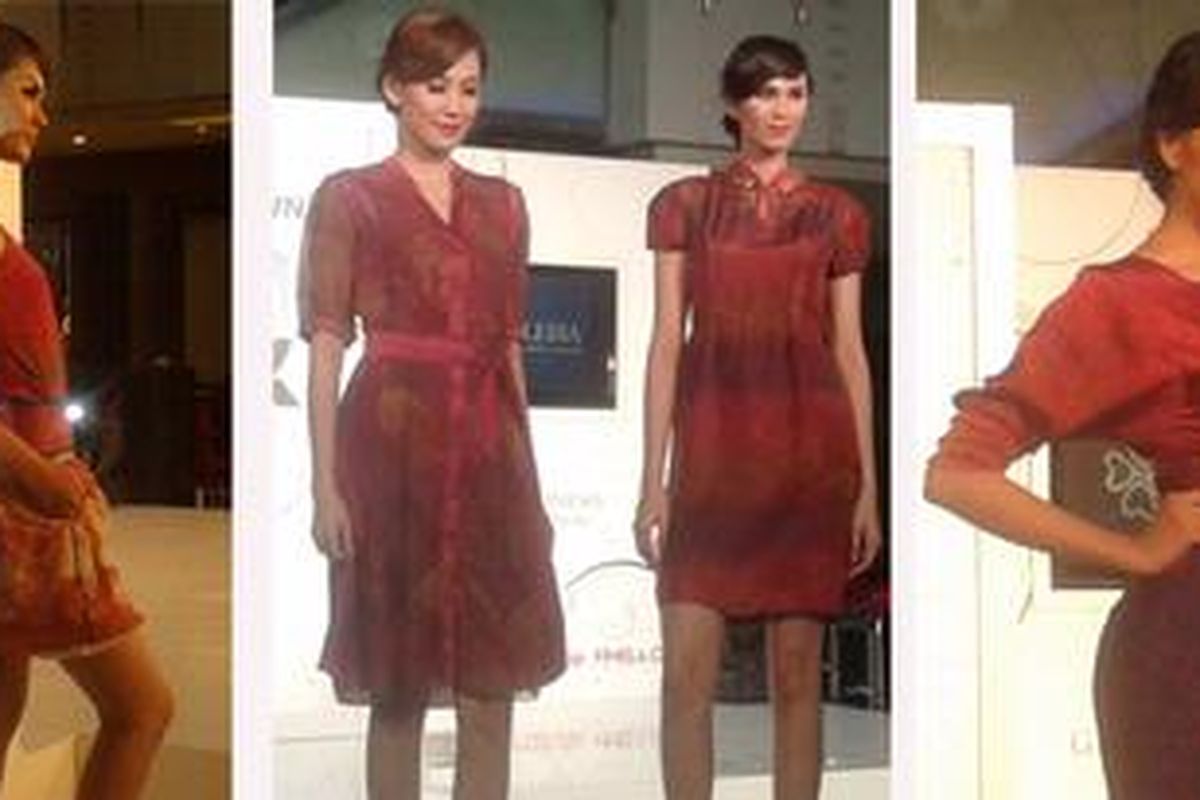 Koleksi terbaru Alleira ditampilkan dalam fashion show Mothers Heritage memeringati Hari Kartini, 21 April 2012 di Jakarta.