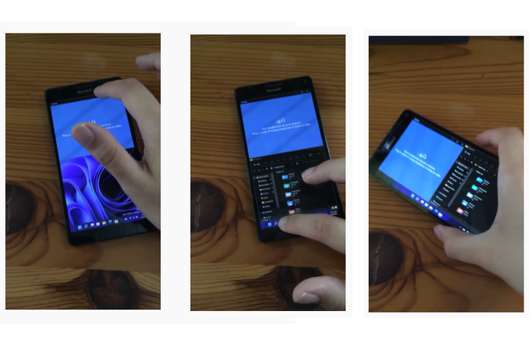 Tampilan Windows 11 di perangkat smartphone