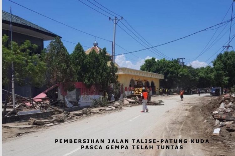 Kondisi lokasi bencana alam di Palu, Sulawesi Tengah.
