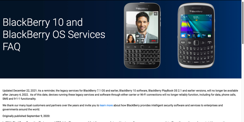 BlackBerry OS resmi berhenti beroperasi mulai 4 Januari 2022