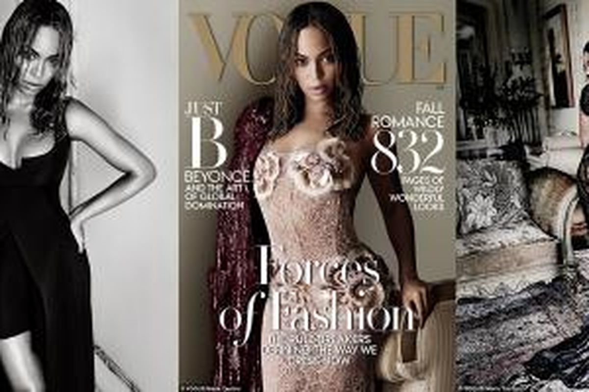 Diabadikan oleh fotografer ternama, Mario Testino, Beyonce tampil pada sampul depan dan halaman profil Vogue.