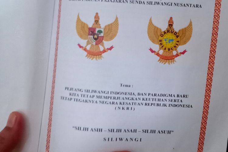 Dokumen permohonan pengajuan terdaftar yang disampaikan paguyuban Kandang Wesi Tunggul Rahayu ke kantor Kesbangpolinmas Kabupaten Garut