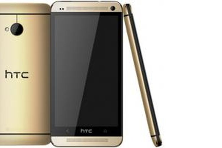 HTC One berwarna emas