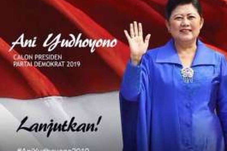 Gambar Ani Yudhoyono calon presiden Partai Demokrat 2019 beredar di media sosial.