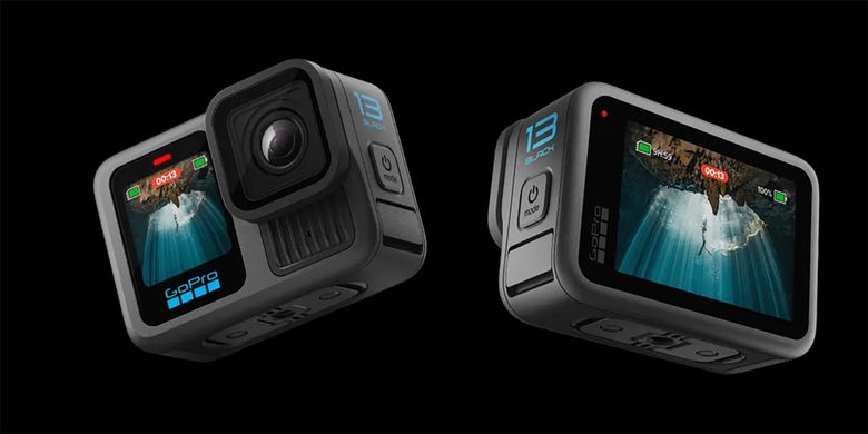 Tampak depan dan belakang dari GoPro Hero 13 Black