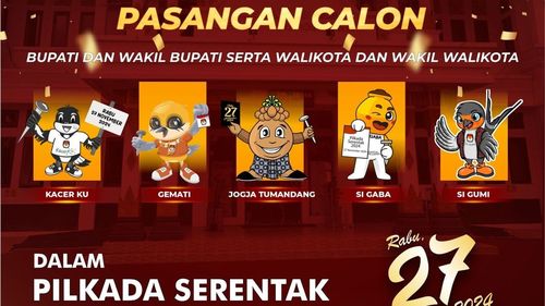 Daftar Nomor Urut Paslon Pilkada 2024 di 5 Kabupaten dan Kota Se-DIY