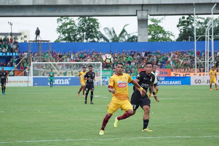 Alberto BetoGoncalves menjadi penentu kemenangan 3-2 Sriwijaya di kandang Perseru Serui, Sabtu (14/10/2017).