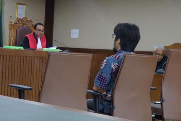Pegawai PT Merial Esa Hardy Stefanus menjadi terdakwa di Pengadilan Tipikor Jakarta, Kamis (9/3/2017).