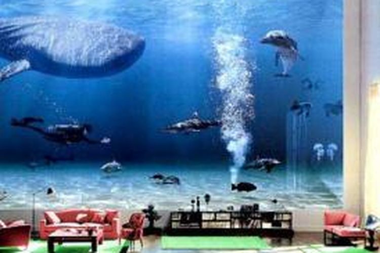 Aquarium di dalam rumah Bill Gates.