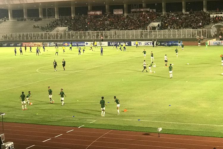 Pertandingan kualifikasi Piala Asia U-16 2020 antara timnas U-16 Indonesia dan Filipina di Stadion Madya, Senayan, Jakarta, Senin (16/9/2019).