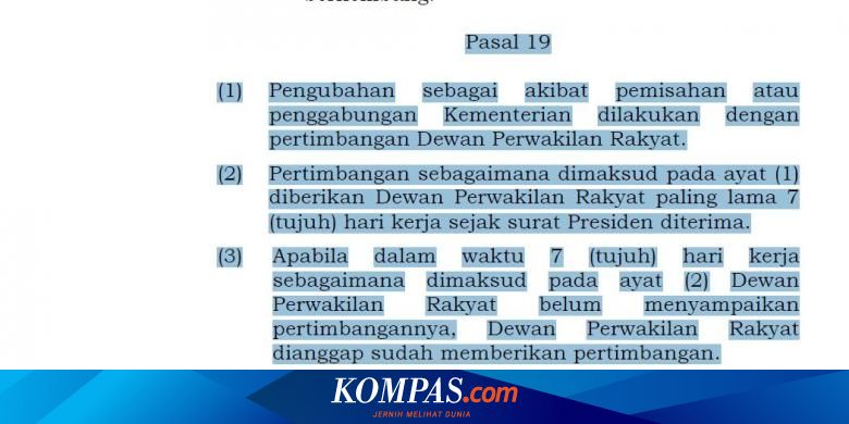 Ini Dasar Hukum Jokowi Harus Lapor Ke Dpr Soal Perubahan Nomenklaturnya Halaman All Kompas Com